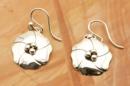 Sterling Silver Dogwood Flower Earrings by Navajo Artist Artie Yellowhorse